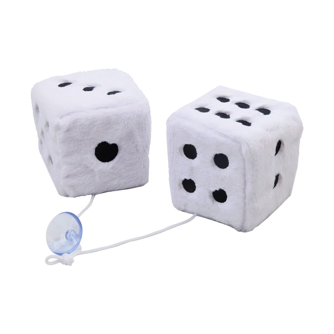 Hanging Couple Fuzzy Plush Dice White, , scaau_hi-res