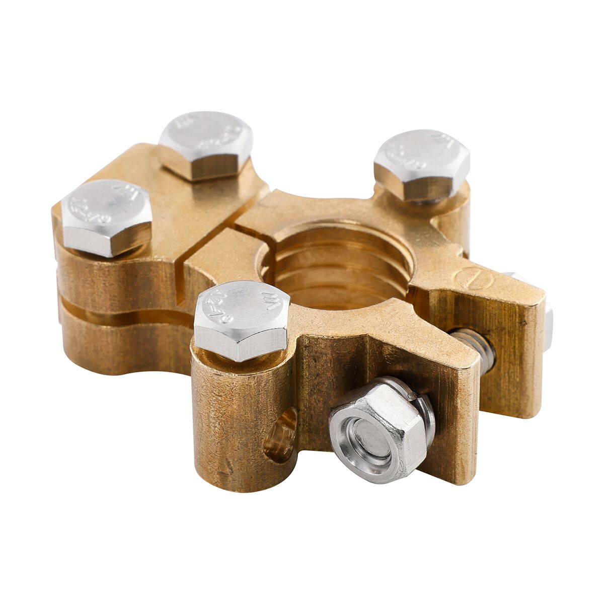 Century Battery Terminal, Forged Brass, Saddle Type With Auxiliary Connections - Negative, , scaau_hi-res