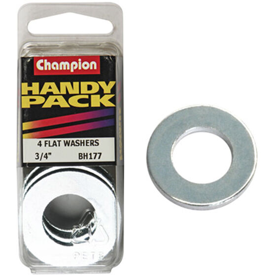 Champion Flat Steel Washers - 3 / 4inch, BH177, Handy Pack, , scaau_hi-res