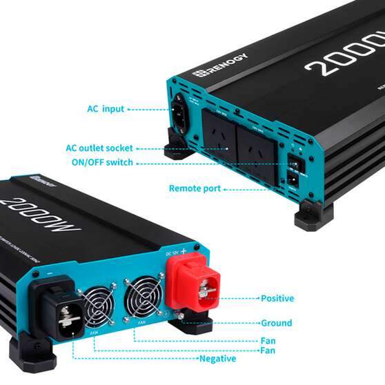 Renogy 2000W Pure Sine Wave Inverter With AC Transfer, , scaau_hi-res