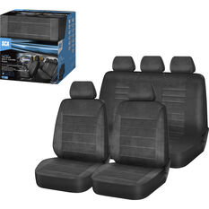 SCA Velour Executive Seat Cover Pack Grey Adjustable Headrests Airbag Compatible 30&06H SAB, , scaau_hi-res
