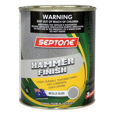Septone® Hammer Finish Paint, Silver - 1 Litre, , scaau_hi-res