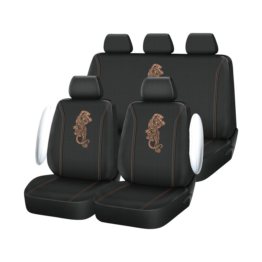 SCA Tiger Jacquard Seat Cover Bronze/Black, , scaau_hi-res