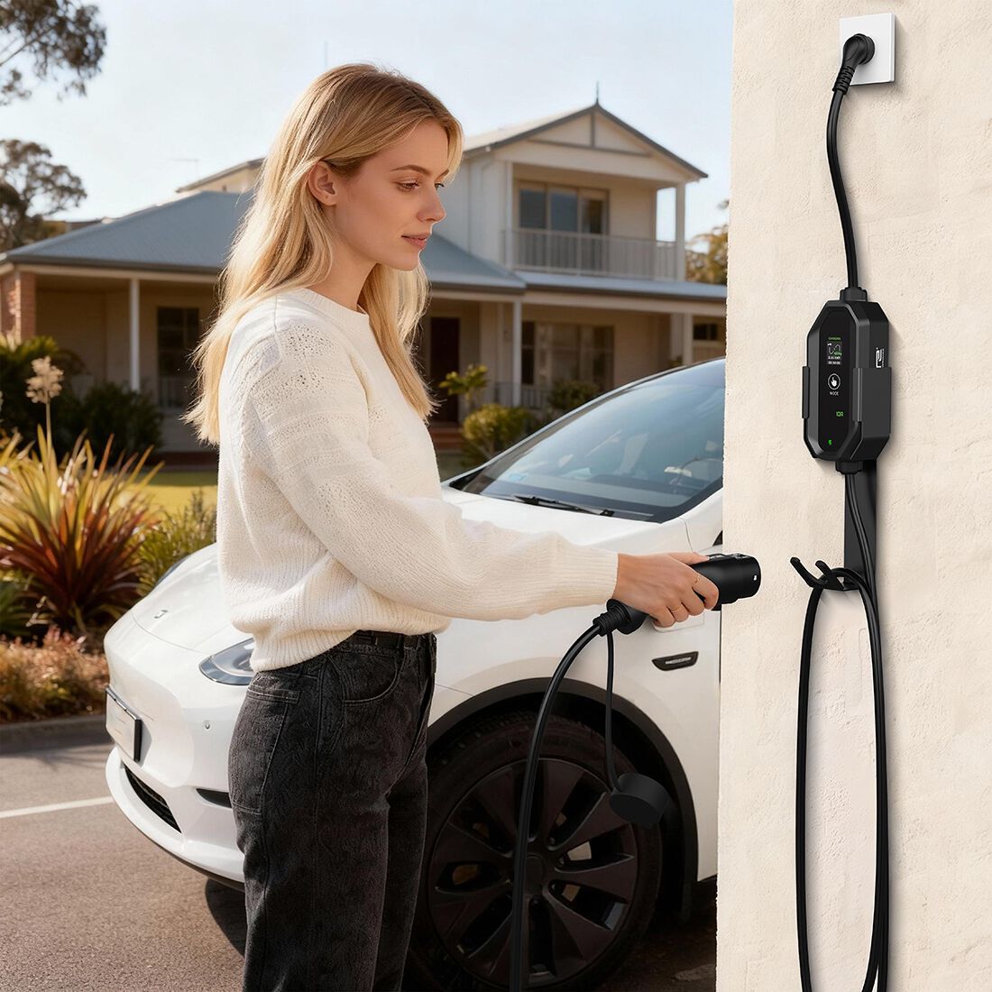 Calibre Electric Vehicle Wall Cable Holder With Hook - Suits Calibre Charge Cable, , scaau_hi-res