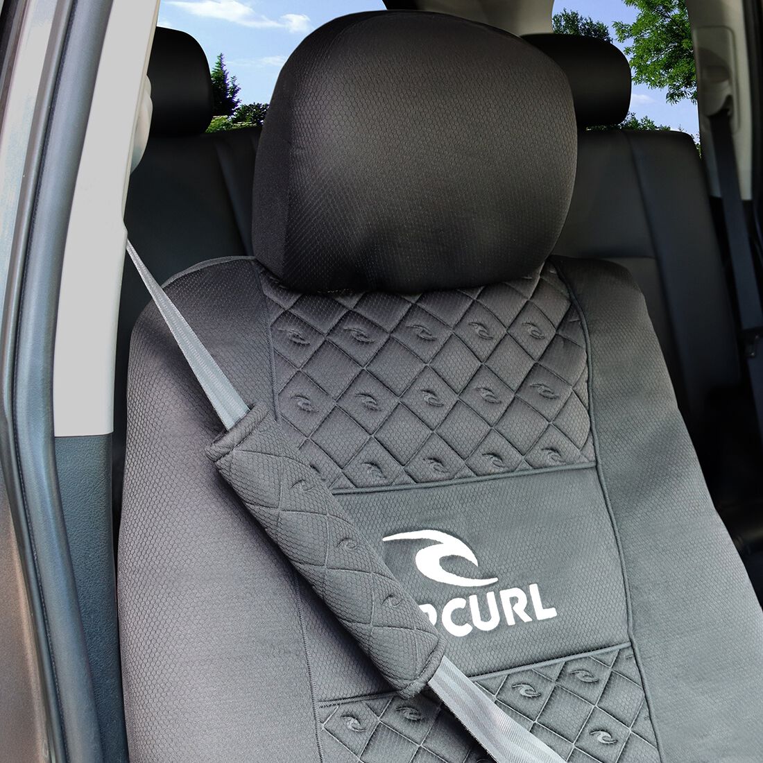 Rip Curl Jacquard Seat Covers Adjustable Headrests Airbag Compatible, , scaau_hi-res