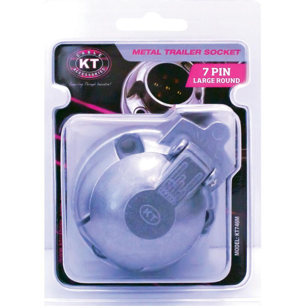 KT Cable Trailer Socket, Metal Large Round, 7 Pin Supercheap Auto