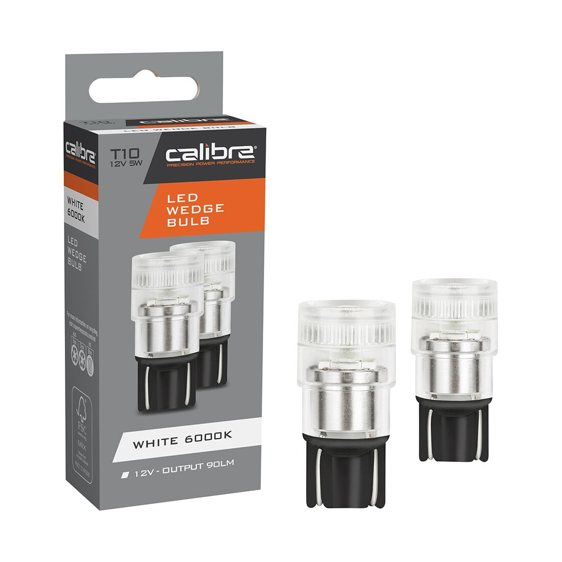 Calibre Automotive Globes - LED White Wedge, 12V, 5W, T-10, , scaau_hi-res