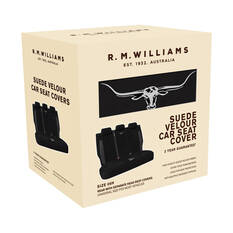 R.M.Williams Suede Velour Seat Covers Black Adjustable Headrests Size 06H Rear Seat, , scaau_hi-res