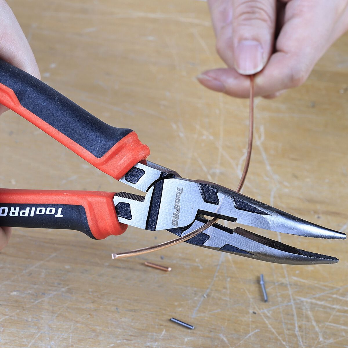 ToolPRO Long Nose Pliers Bent 200mm, , scaau_hi-res