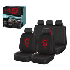 SCA Dragon Seat Cover Pack Red Adjustable Headrests Airbag Compatible 30&06H SAB, , scaau_hi-res
