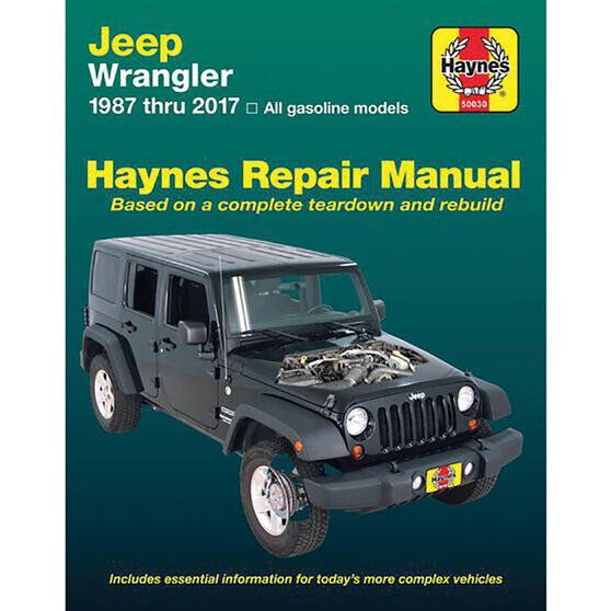 Haynes Car Manual For Jeep Wrangler 1987-2017 - 50030, , scaau_hi-res