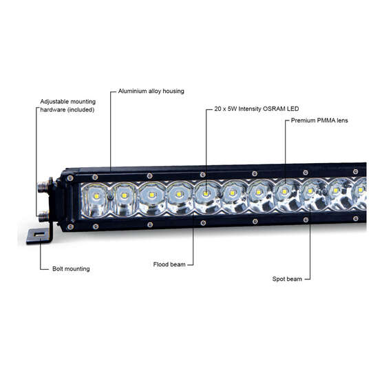 Ridge Ryder LED Driving Light Bar w/ harness - 21" 84W, , scaau_hi-res