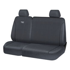 Ridge Ryder Canvas Ute Seat Covers Charcoal/Black Piping Adjustable Headrests Front (with cut out) 401SAB, , scaau_hi-res