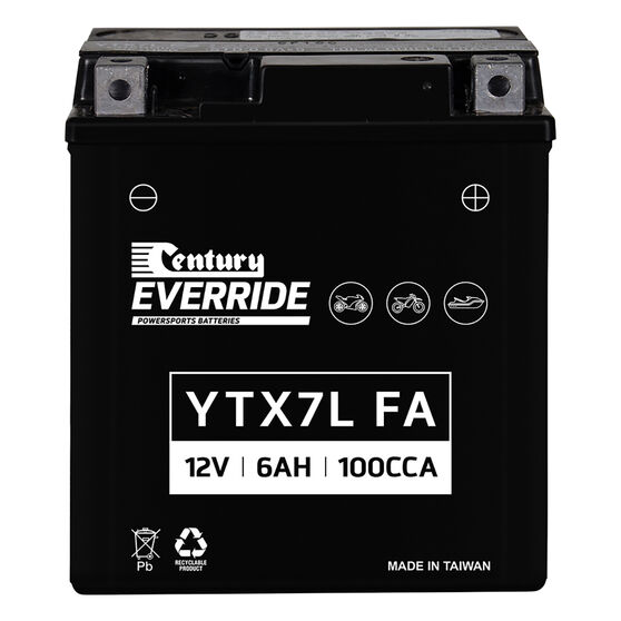 Century Powersports Battery YTX7L-BS FA, , scaau_hi-res