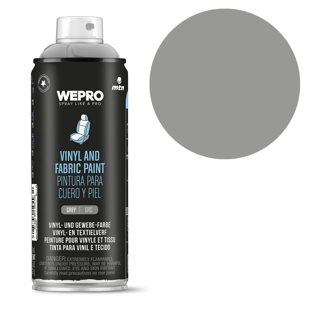 MTN PRO Vinyl & Fabric Paint Grey 400ml Spray Paint, , scaau_hi-res