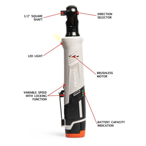 ToolPRO 12V Brushless 1/2" Ratchet Wrench kit Supercheap Auto