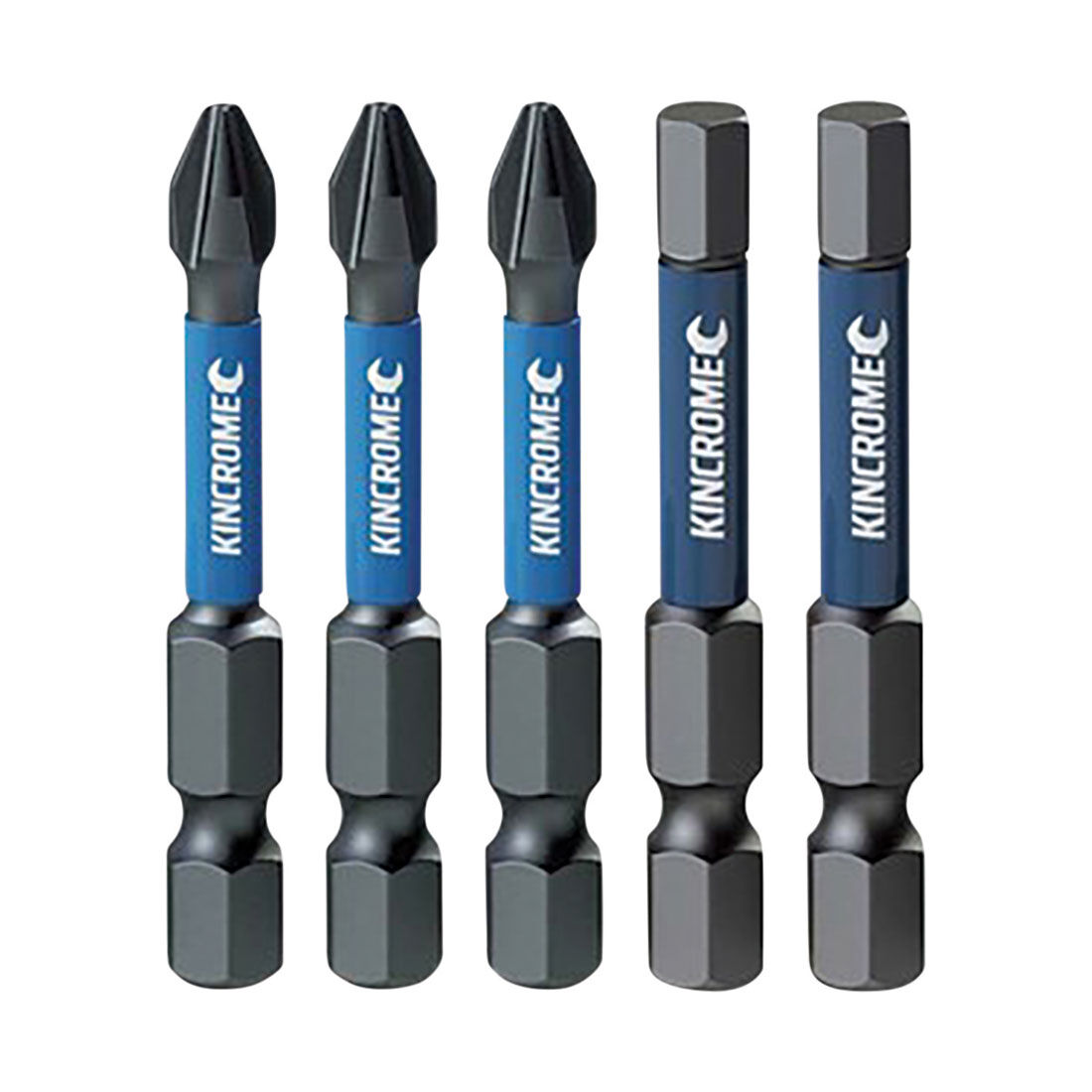 Kincrome Phillips #2 & Hex 5mm Impact Bit 50mm 5 Pack, , scaau_hi-res