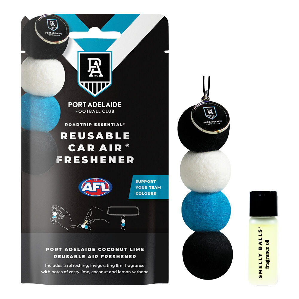 Roadtrip Essential Air Freshener Set Port Adelaide Power Coconut Lime 5ml, , scaau_hi-res