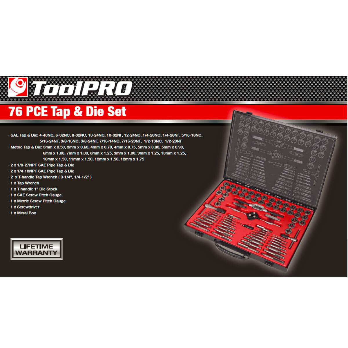 ToolPRO Tap and Die Set Metric and Imperial 76 Piece, , scaau_hi-res