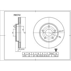 Bosch Disc Brake Rotor - Single, PBR2742, , scaau_hi-res