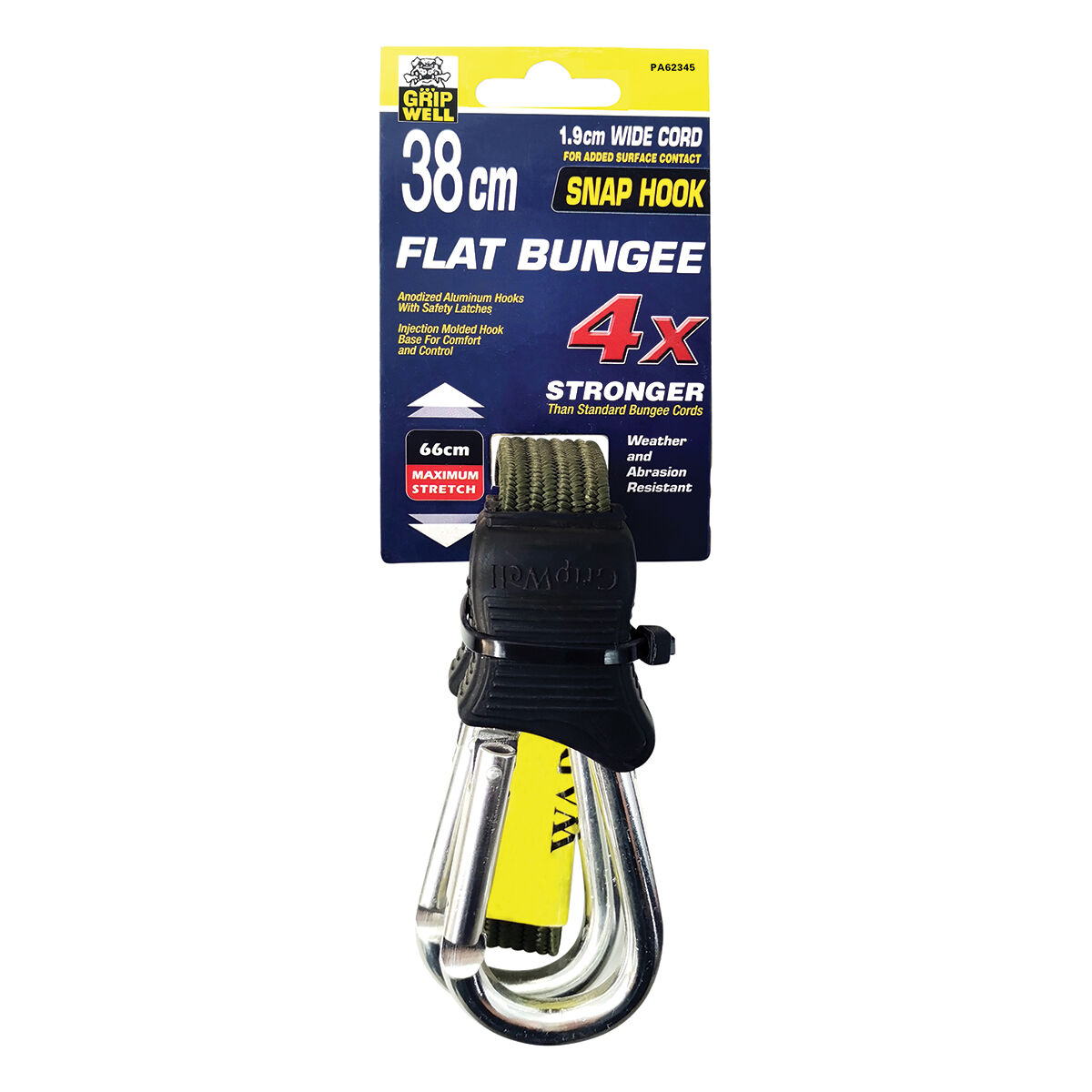 Gripwell Snap Hook Flat Bungee Strap 38cm