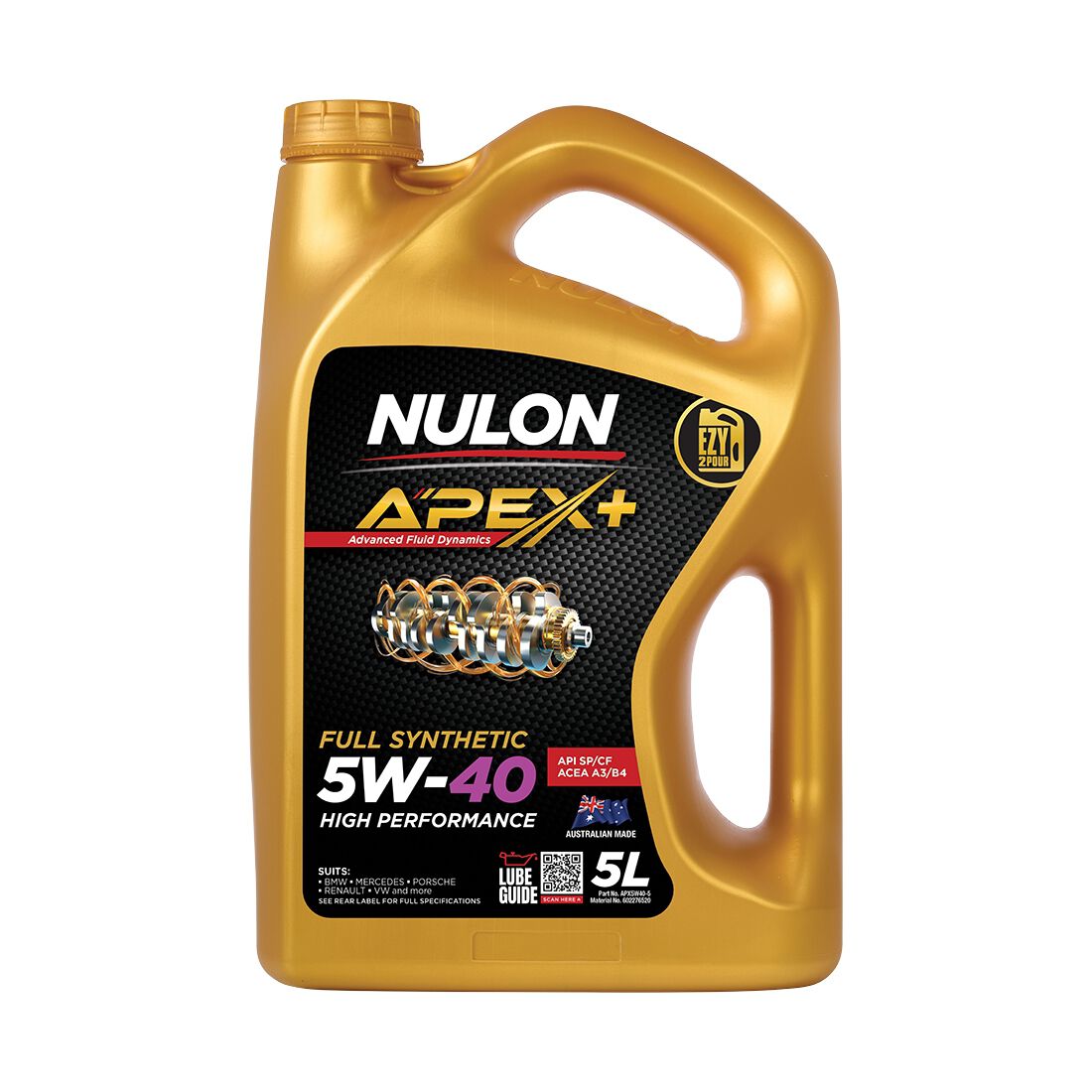 Nulon APEX+ 5W-40 Performance Engine Oil  5 Litre, , scaau_hi-res
