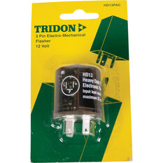 Tridon Flasher Relay Unit, Non Load Sensitive - 12V, 3 Pin, , scaau_hi-res