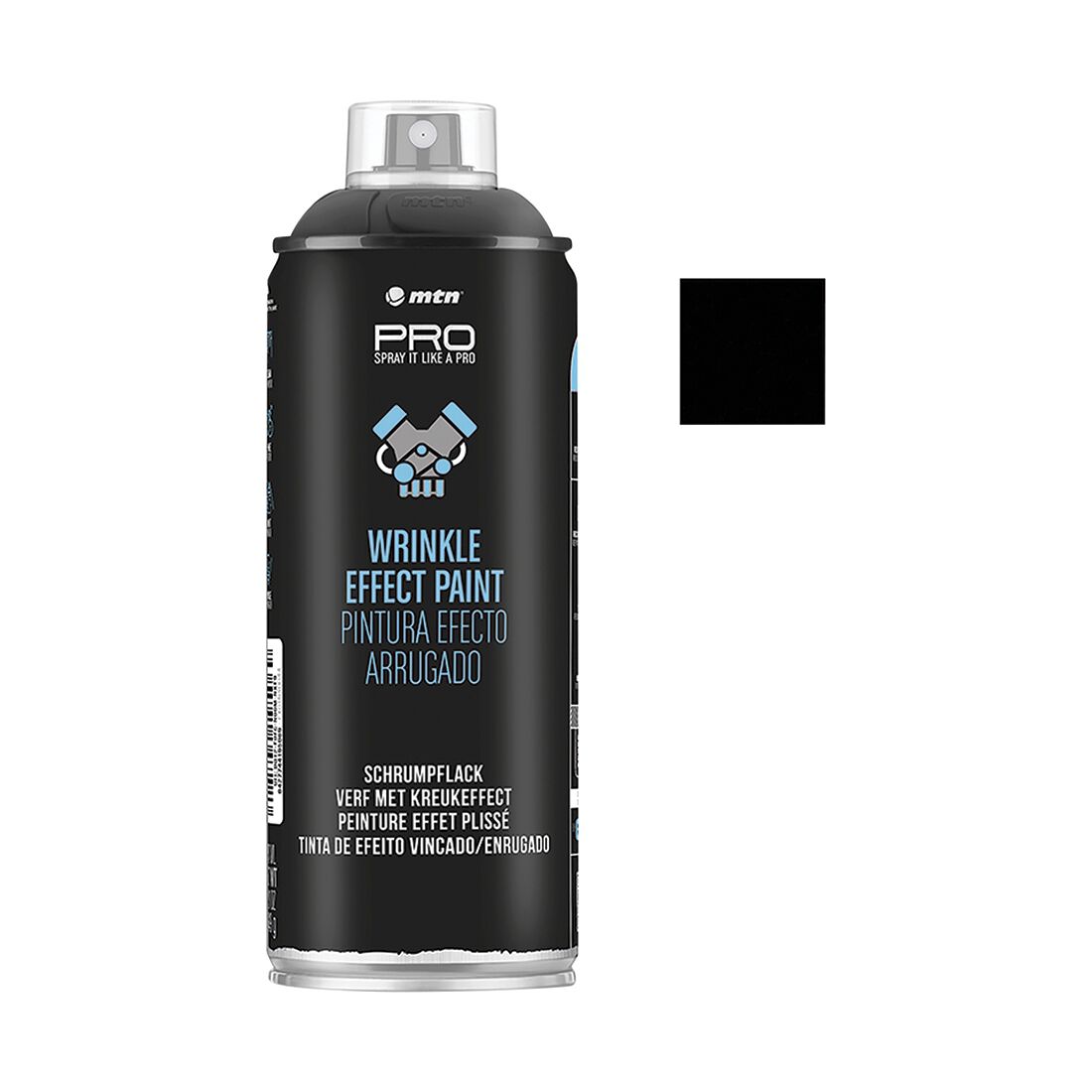 MTN PRO Wrinkle Finish Paint Black 400ml, , scaau_hi-res