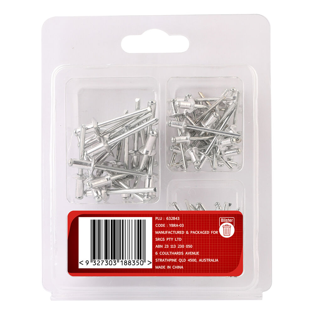 ToolPRO Aluminium Rivets Assorted 100 Piece Supercheap Auto