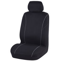 Best Buy Single Seat Cover - Black Adjustable Headrests Airbag Compatible, , scaau_hi-res