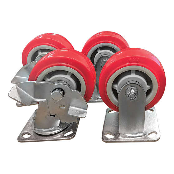 ToolPRO Heavy Duty Castor Set 4 Piece, , scaau_hi-res