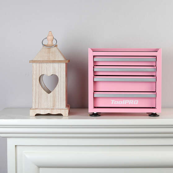 ToolPRO Mini Tool Cabinet 4 Drawer Pink, , scaau_hi-res