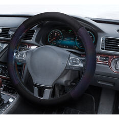 SCA Hologram Mesh Steering Wheel Cover - Black, 380mm, , scaau_hi-res