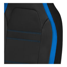 SCA Racing Leather Look & Mesh Seat Covers Black/Blue Airbag Compatible, , scaau_hi-res