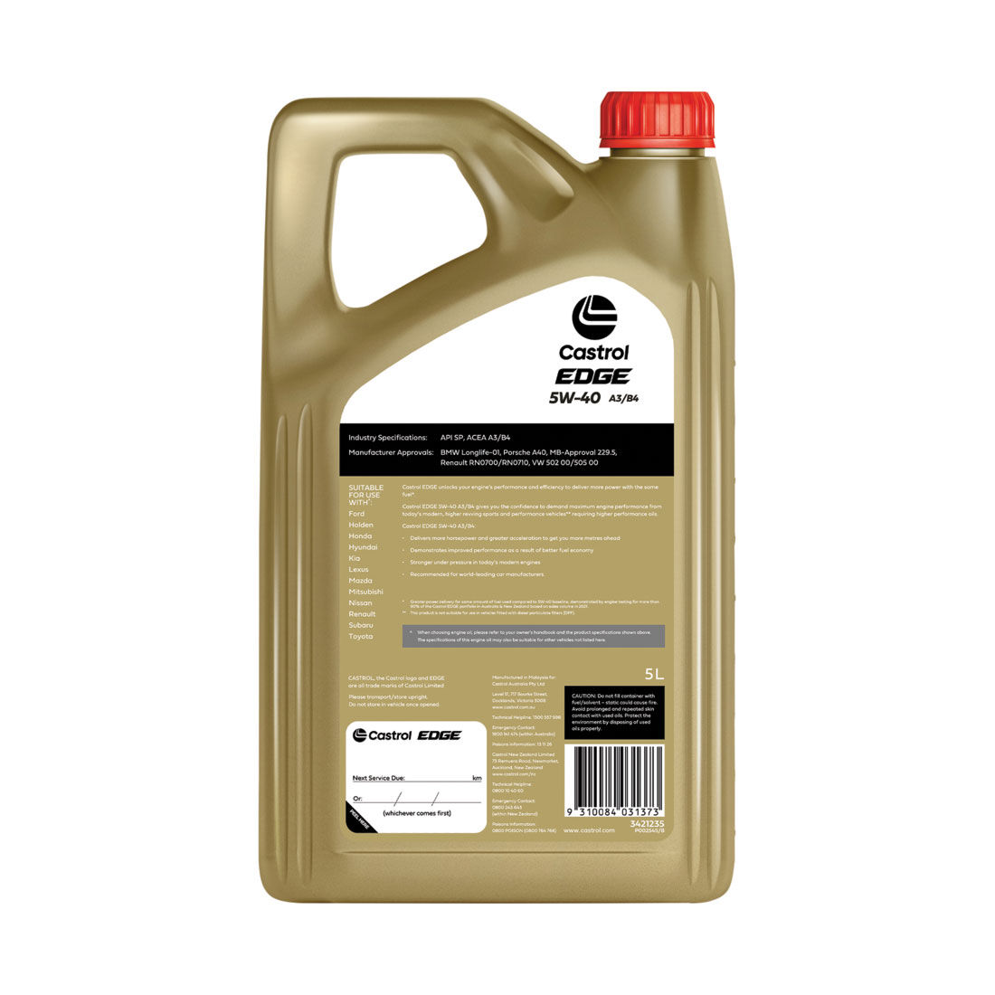 Castrol EDGE Engine Oil - 5W-40, 5 Litres, , scaau_hi-res