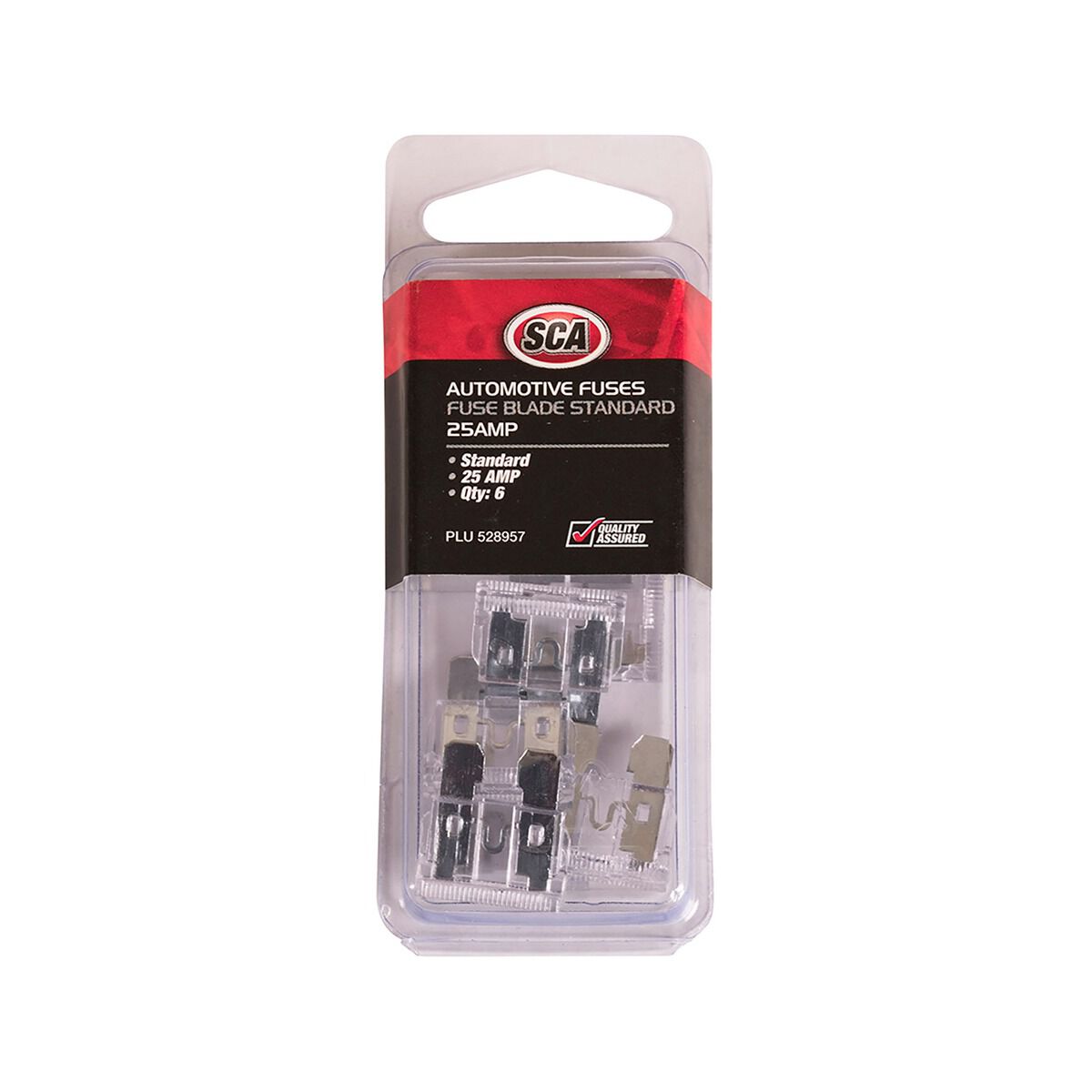 SCA Automotive Fuses - Standard Blade, 25 Amp, 6 Piece, , scaau_hi-res