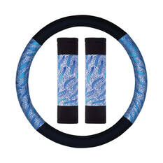 Snake Dreaming Repreve Steering Wheel Cover & Seat Belt Buddie Set Leaf, , scaau_hi-res