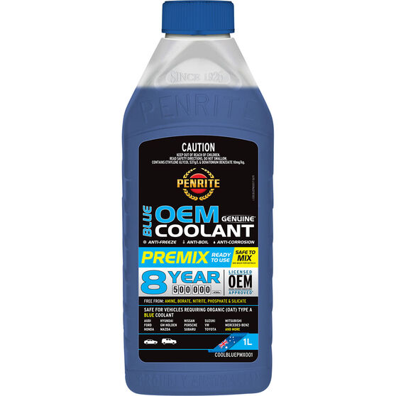 Penrite Blue Long Life Anti Freeze / Anti Boil Premix Coolant - 1L, , scaau_hi-res
