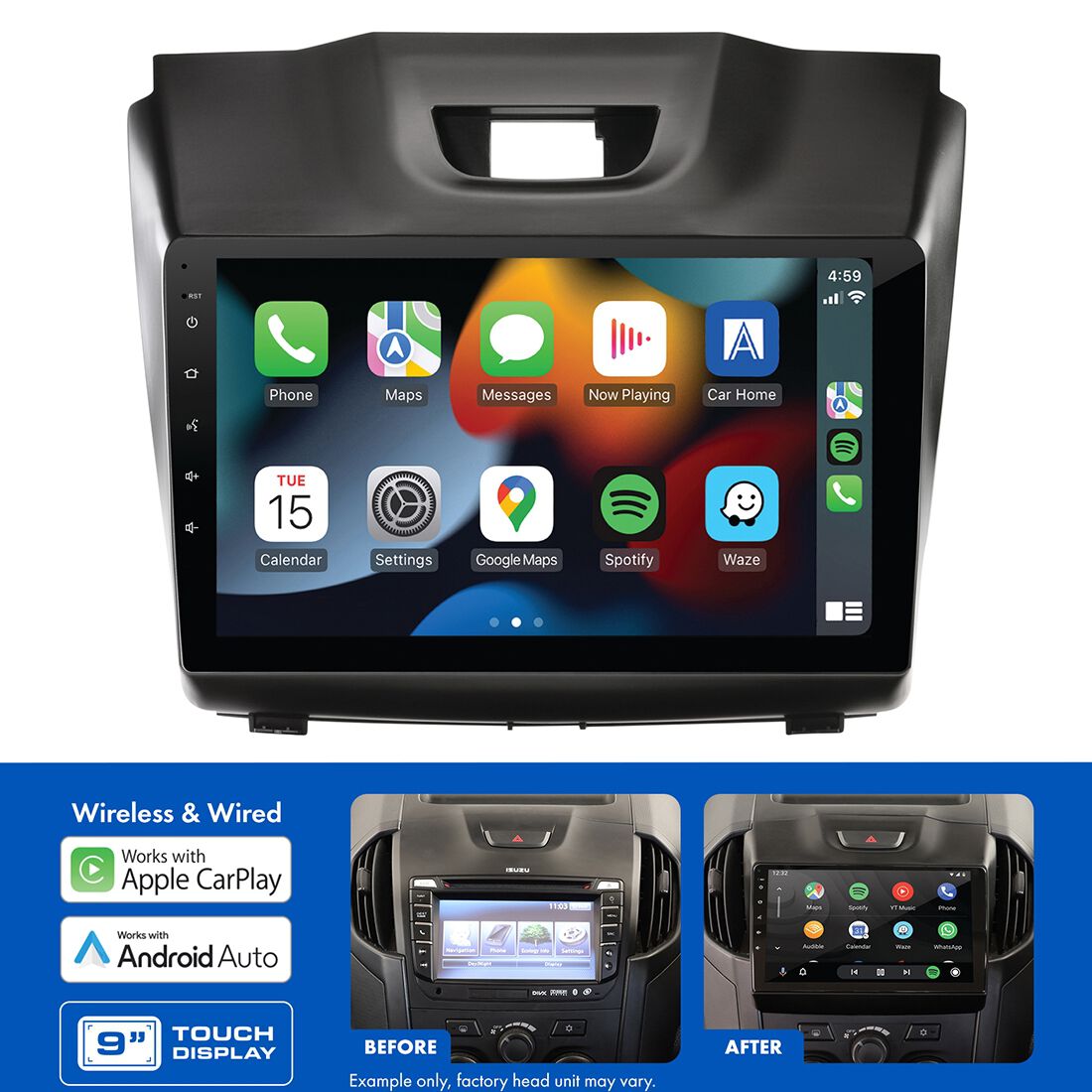 Aerpro 9&quot; Multimedia Receiver Head Unit Kit to suit Holden Colorado Inc 7 (2012-2014) - Isuzu D-Max (2012-2020) &amp; Isuzu Mu-X (2013-2017) - AMAIZ1B, , scaau_hi-res