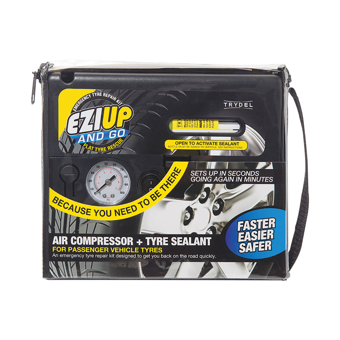 Ezi Up Air Compressor with Tyre Sealant, , scaau_hi-res