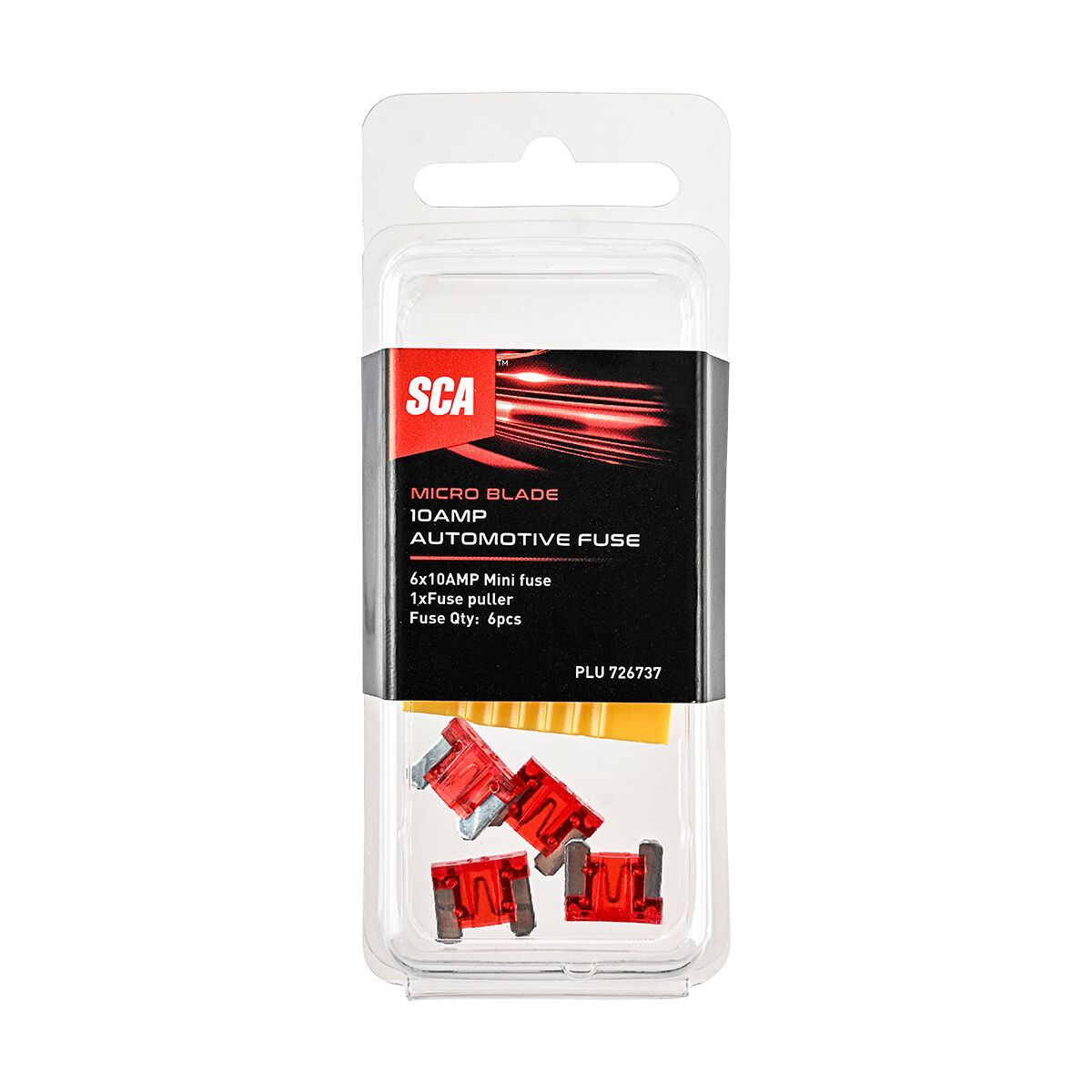 SCA Automotive Fuses - Micro Blade, 10 Amp, 6 Piece, , scaau_hi-res