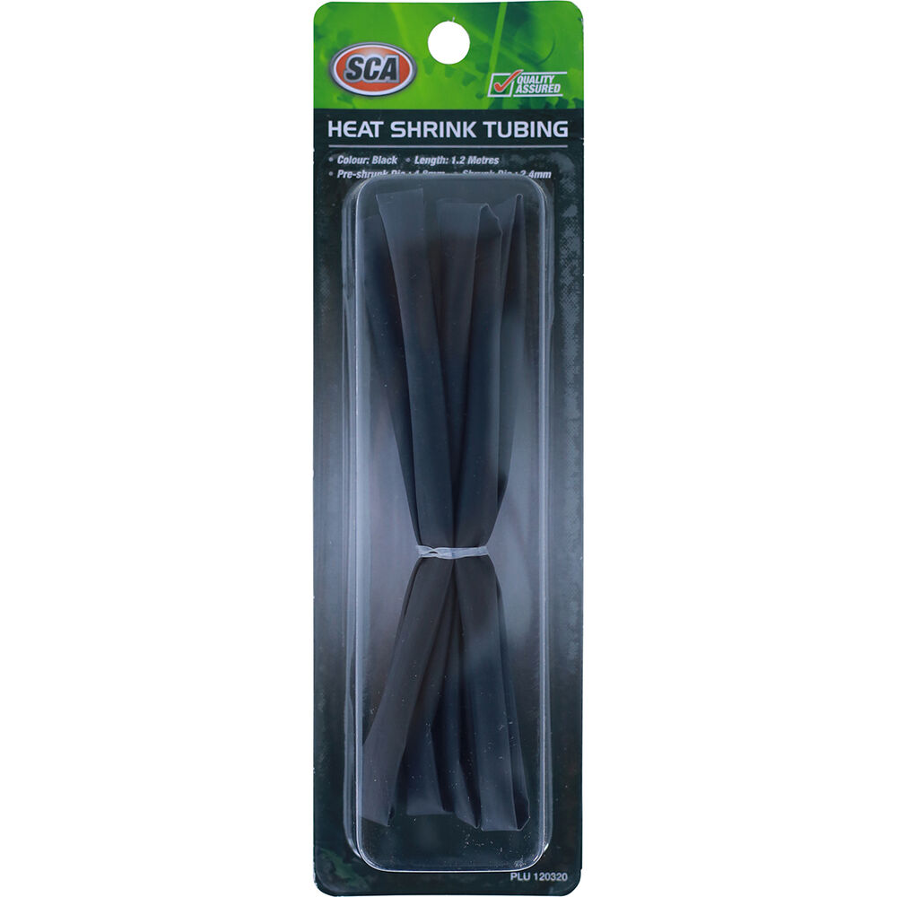 SCA Heat Shrink Tubing Black, 6.8mm x 1.2m Supercheap Auto