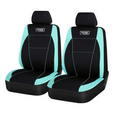 Ridge Ryder Neoprene Seat Covers Black/Mint Adjustable Headrests Airbag Compatible 30SAB, , scaau_hi-res