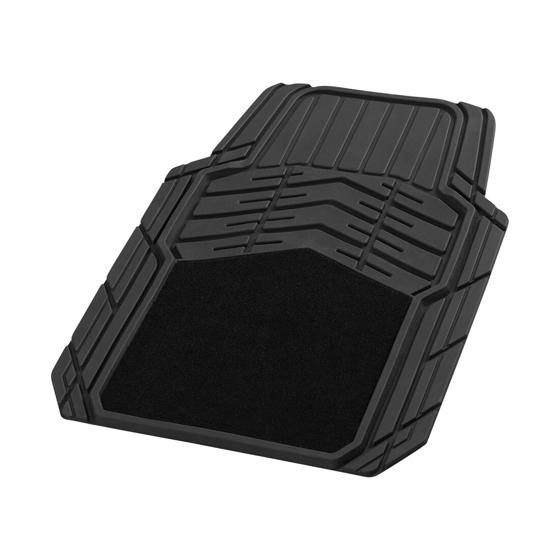 SCA Car Floor Mats PVC & Carpet Combo Black Set of 4, , scaau_hi-res