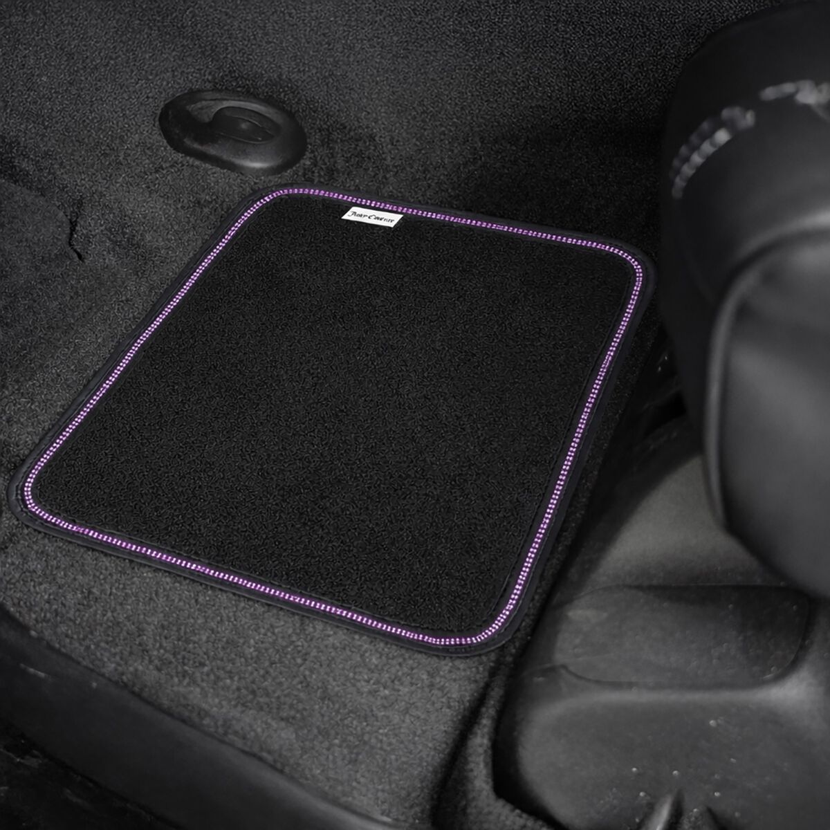 Juicy Couture 4 Piece Juicy Bling Carpet Floor Mats - Black/Purple, , scaau_hi-res