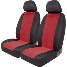 SCA Cord Seat Covers Red/Black Adjustable Headrests Airbag Compatible, , scaau_hi-res