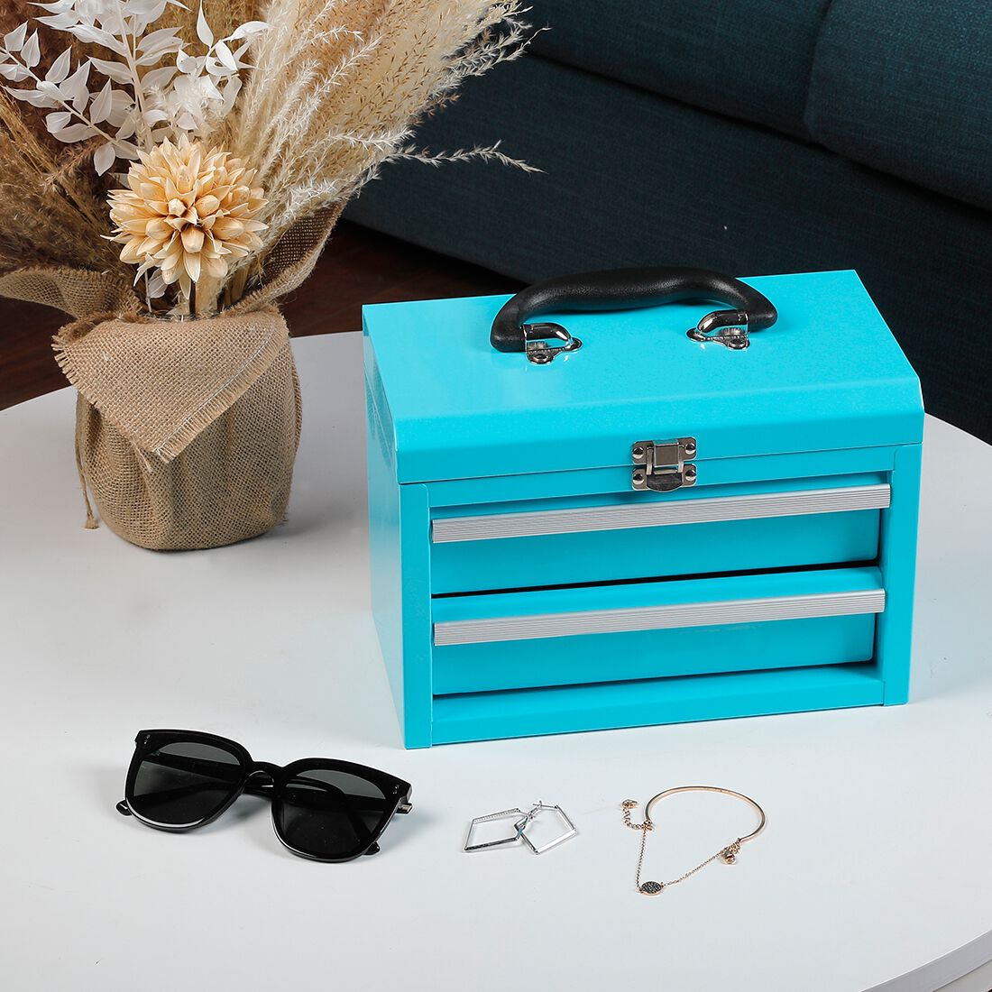 ToolPRO Sky Blue Mini Tool Chest With Handle, , scaau_hi-res
