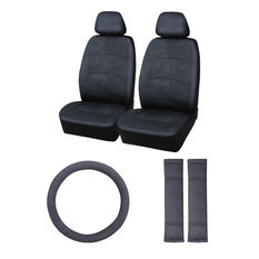SCA Charcoal Suede Velour Seat Cover Set, , scaau_hi-res