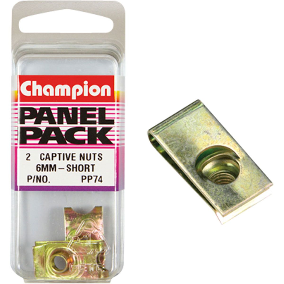 Champion Short Captive Nuts - 6mm, PP74, , scaau_hi-res