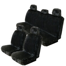 SCA Black Luxury Fur Seat Cover Set, , scaau_hi-res